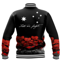 Polynesian Pride Clothing - Australian Military Forces Anzac Day Lest We Forget Baseball Jacket - Polynesian Pride
