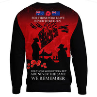 Polynesian Pride Clothing - Anzac Day For Those Who Leave Never To Ruturn.Sweatshirt - Polynesian Pride