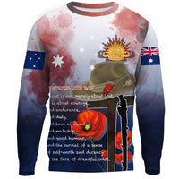 Polynesian Pride Clothing - (Custom) Anzac Day Remembrance Day Qoute.Sweatshirt - Polynesian Pride
