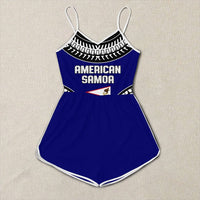 Polynesian Pride Clothing - American Samoa Tattoo Chief Womens Romper LT10 Blue - Polynesian Pride