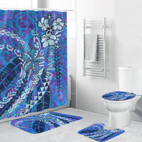 Polynesian Home Set - Polynesian Blue Watercolor Tapa Bathroom Set LT10 Blue - Polynesian Pride