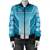 Polynesian Pride Jacket - Personalized Kakau Hawaii Polynesian Blue Gradient Bomber Jacket LT10 - Polynesian Pride