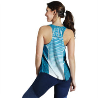 Polynesian Pride Tank Top - Personalized Kakau Hawaii Polynesian Blue Gradient Racerback Tank LT10 - Polynesian Pride