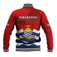 Ribaberiki Kiribati Coat Of Arms Mix Palm Trees Baseball Jacket LT14 - Polynesian Pride