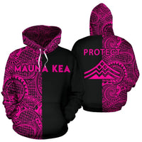 Hawaii Mauna Kea Polynesian Zip up Hoodie The Half Pink Unisex Pink - Polynesian Pride