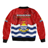 Ribaberiki Kiribati Coat Of Arms Mix Palm Trees Bomber Jacket LT14 - Polynesian Pride