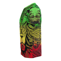 Polynesian T Shirt Polynesian Lion Tattoo Style Reggae Style - Polynesian Pride