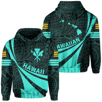 Kanaka Polynesian Hoodie Turquoise Doma Style Unisex Turquoise - Polynesian Pride