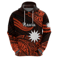 Custom Nauru Polynesian Hoodie Hibiscus Naoero Red LT14 Zip Hoodie Red - Polynesian Pride