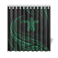 Hawaii Turtle Hibiscus Shower Curtain - Green - Frida Style - Polynesian Pride