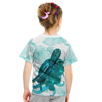 Palau Coat Of Arms With Polynesian Turtle Hibiscus Kid T Shirt LT14 - Polynesian Pride