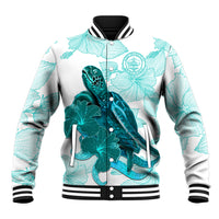 Palau Coat Of Arms With Polynesian Turtle Hibiscus Baseball Jacket LT14 Unisex White - Polynesian Pride