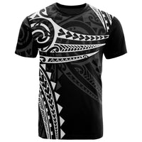 Polynesian T Shirt White Tribal Pattern Unisex Black - Polynesian Pride