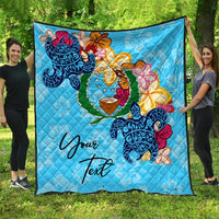 Pohnpei Custom Personalised Premium Quilt - Tropical Style Blue - Polynesian Pride