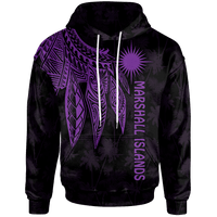 Marshall Islands Hoodie Polynesian Wings (Purple) Unisex Purple - Polynesian Pride