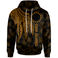 Cook Islands Hoodie Polynesian Wings (Golden) Unisex Golden - Polynesian Pride