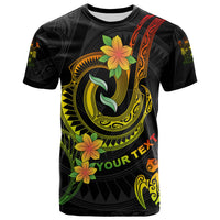 Fiji Custom T Shirt Reggae Plumeria Flowers with Spiral Patterns Unisex Art - Polynesian Pride