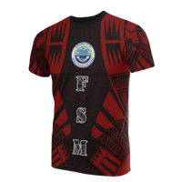 Federated States of Micronesia T Shirt F S M Seal Polynesian Tattoo Red Style Unisex Red - Polynesian Pride