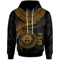 Federated States of Micronesia Polynesian Hoodie FSM Waves (Golden) Unisex Golden - Polynesian Pride