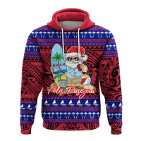 Guam Christmas Felis Pasgua Santas Guam Surf Board Hoodie LT2 - Polynesian Pride