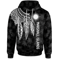Marshall Islands Hoodie Polynesian Wings (White) Unisex White - Polynesian Pride