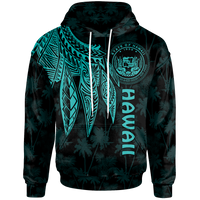 Polynesian Hawaii Hoodie Polynesian Wings (Turquoise) Unisex Turquoise - Polynesian Pride