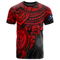 Marshall Islands Polynesian T Shirt Marshall Islands Flag Red Turtle Hibiscus Unisex Red - Polynesian Pride
