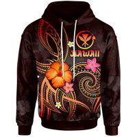 Polynesian Hawaii Hoodie Legend of Kanaka Maoli (Red) Unisex Red - Polynesian Pride