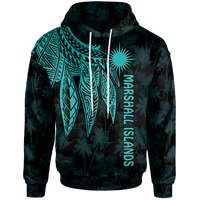 Marshall Islands Hoodie Polynesian Wings (Turquoise) Unisex Turquoise - Polynesian Pride