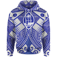 Guam Polynesian Hoodie Guam White Seal with Polynesian Tattoo Ver 02 Unisex White - Polynesian Pride