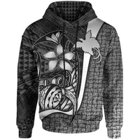 Papua New Guinea Polynesian Hoodie White Turtle with Hook Unisex WHITE - Polynesian Pride