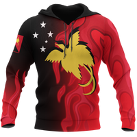 Papua New Guinea Hoodie PNG Flame Unisex RED - Polynesian Pride