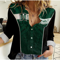 Hawaii Volleyball Green Warrior Women Casual Shirt - LT2 Female GREEN - Polynesian Pride