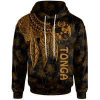 Tonga Hoodie Polynesian Wings (Golden) Unisex Golden - Polynesian Pride