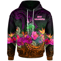 New Caledonia Polynesian Hoodie Summer Hibiscus Unisex Reggae - Polynesian Pride