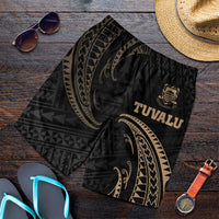 Tuvalu Polynesian Men's Short - Gold Tribal Wave - Polynesian Pride