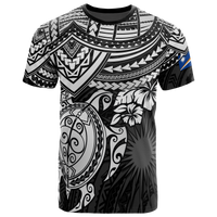 Marshall Islands Polynesian T Shirt Marshall Islands Flag White Turtle Hibiscus Unisex White - Polynesian Pride