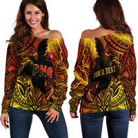 (Custom Personalised) Papua New Guinea Off Shoulder Sweater Stalwart Polynesian Special LT13 Women Red - Polynesian Pride