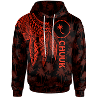 Chuuk Hoodie Polynesian Wings (Red) Unisex Red - Polynesian Pride