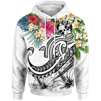 Tonga Polynesian Hoodie Summer Plumeria (White) Unisex Whitle - Polynesian Pride