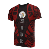 Niue T Shirt Niue Seal Polynesian Tattoo Red Style Unisex Red - Polynesian Pride