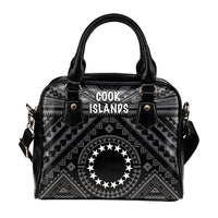 Cook Island Shoulder Handbag - Seal With Polynesian Tattoo Style ( Black) - Polynesian Pride