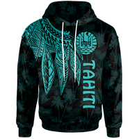 Tahiti Hoodie Polynesian Wings (Turquoise) Unisex Turquoise - Polynesian Pride