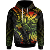 Hawaii Custom Hoodie Reggae Turtle Unisex Reggae - Polynesian Pride