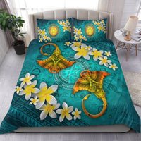 Northern Mariana Islands Polynesian Bedding Set - Manta Ray Ocean - Polynesian Pride