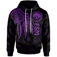 Federated States of Micronesia Hoodie Polynesian Wings (Purple) Unisex Purple - Polynesian Pride