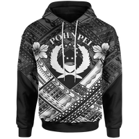 Pohnpei Polynesian Hoodie Pohnpei White Seal Camisole Hibiscus Style Unisex White - Polynesian Pride