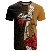 Chuuk Micronesia T Shirt Coat of Arms With Hibiscus Gold Unisex Art - Polynesian Pride