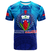 Custom Manu Samoa Legend T Shirt LT12 Unisex Blue - Polynesian Pride