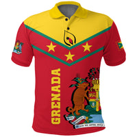 Grenada Polo Shirt Proud Grenadian LT12 Unisex Red - Polynesian Pride